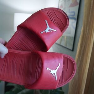Red Jordan Slides